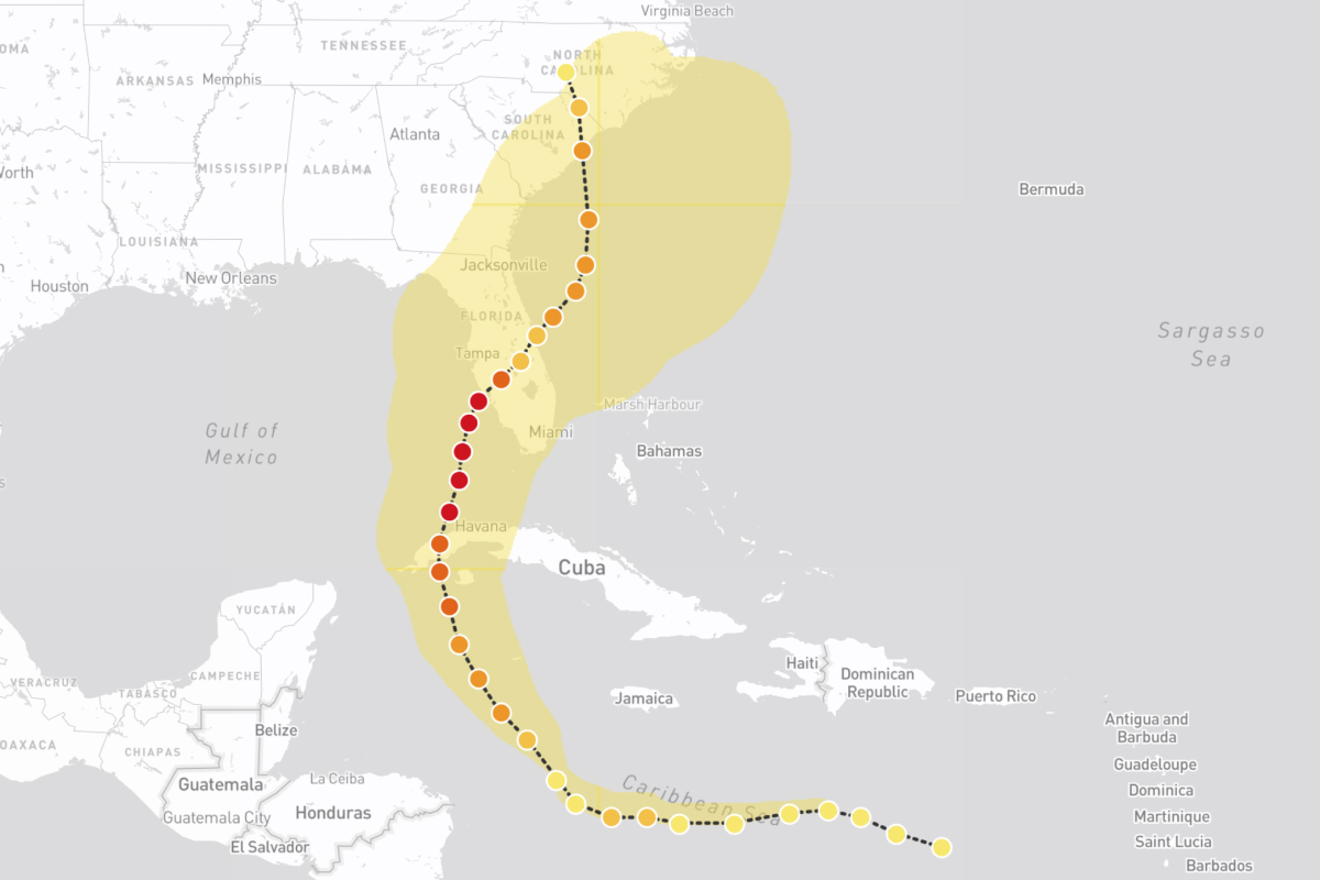 Hurricane Ian Felt Map Gallery Frame 7 